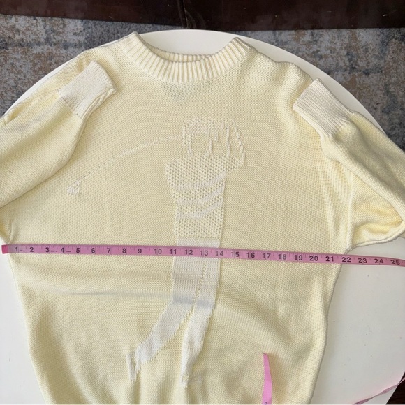 Vintage Sansabelt Golfer Cotton Knit Crewneck Sweater Yellow Men’s XL - Picture 4 of 6